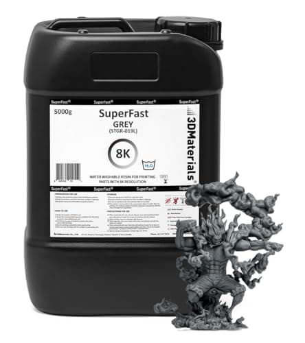SuperFast 8K 3D Printer Resin Water Washable 50um Print in 05 sec Made in Korea by 3DMaterials 5000g Grey