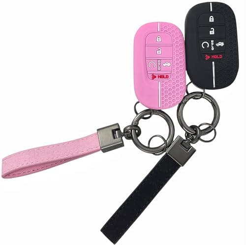 REPROTECTING Rubber Silicone Key Fob Cover Compatible with Honda Accord Civic HRV CRV Pilot Sport SI EX EXL Touring 5 buttons20222026 BlackPink