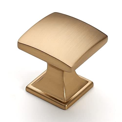 Amerdeco 10 Pack 1-1/3 Inch Champagne Bronze Cabinet Knobs Gold Cabinet Knobs Dresser Knobs Round Drawer Knobs and Pulls for Bathroom Cabinets K0014