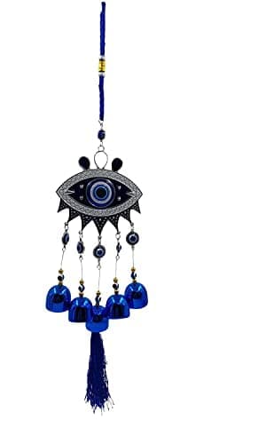 Qwick Click Evil Eye Wind Chimes for Balcony Hanging for Home Entrance Door Decoration Nazar Battu for Home Protection Good Luck Charm and Prosperity at Office and Home Big Size