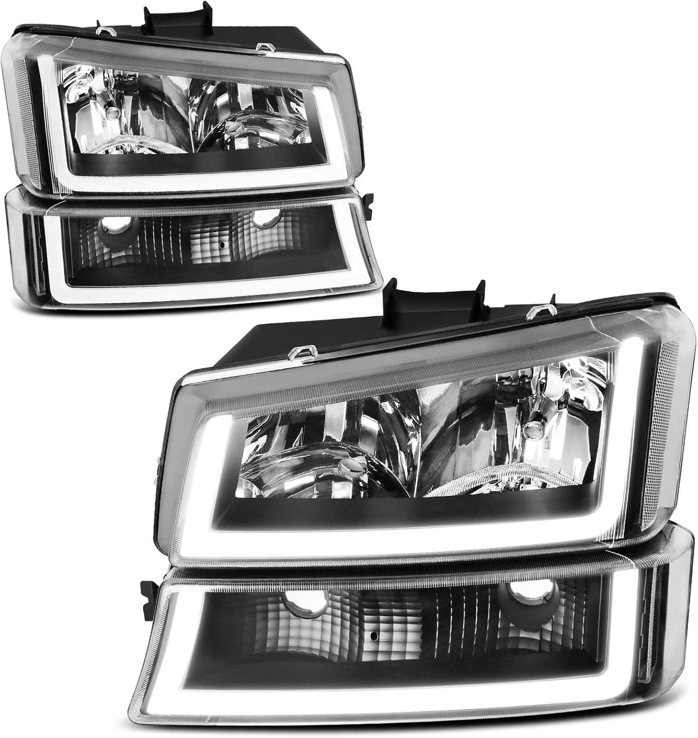 AUTOSAVER88 Headlight Assembly with LED DRL for 2003-2007 Chevrolet Silverado and Avalanche
