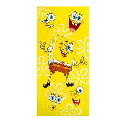 Collectibles Spongebob Squarepants Super Soft Cotton Bath/Pool/Beach Towel, 60 in x 30 in, (Official) Niceklodeon Product By Franco