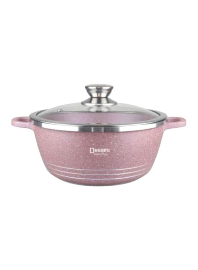 Granite Casserole Pot Pink 28cm