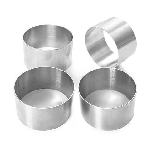 Plating Forms Stainless Steel Ring Mold Set (3.5" x 2" & 3" x 1.75") 4 Count