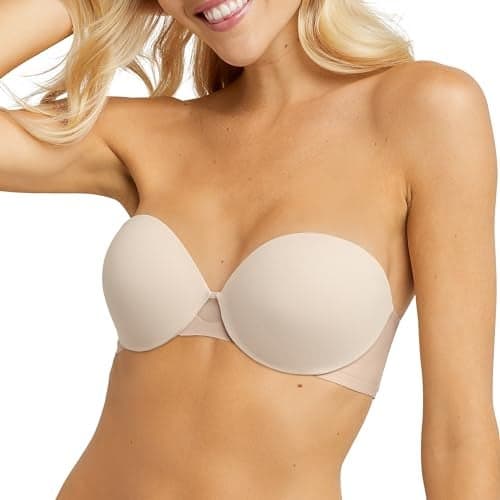 Maidenform Women's DreamWire Multi-Way Underwire Bra, Strapless 6-Way Convertible Bra Almond