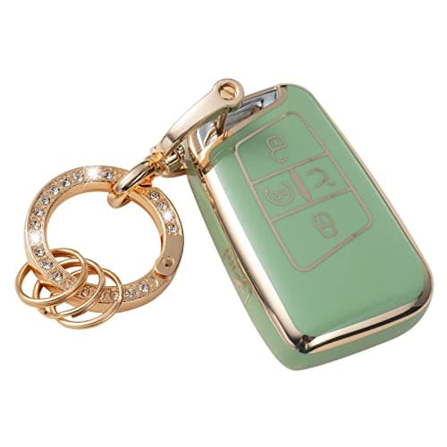 Gematay for VW Volkswagen Key Fob Cover with Keychain, Key Shell Cover Holder for Volkswagen Tiguan Atlas Jetta Passat Golf Alltrack Smart Remote Control, Green