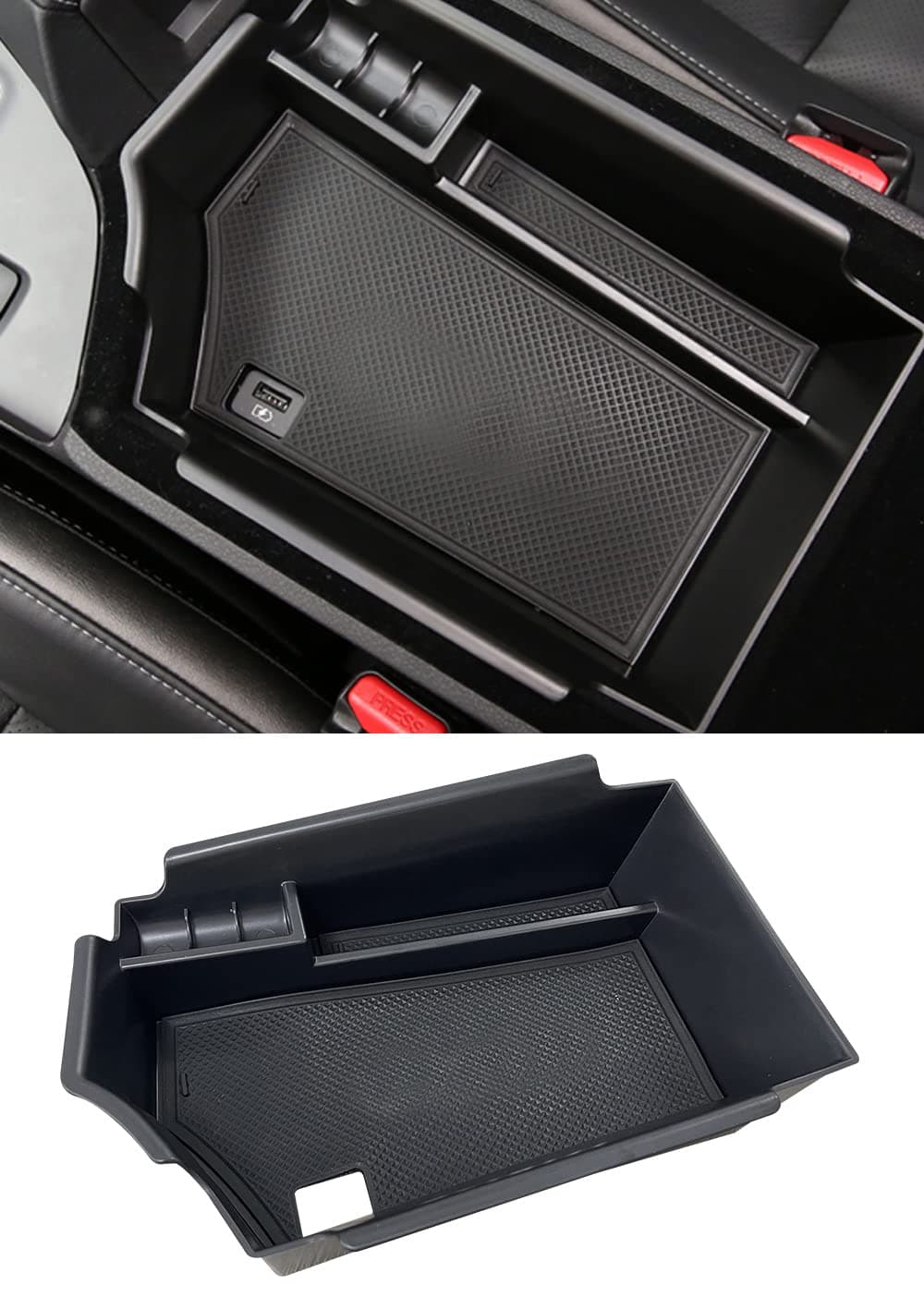 Vesul Center Console Armrest Storage Box Compatible with Infiniti QX50 20192023QX55 20222023 ABS Tray Insert Organizer Glove Pallet