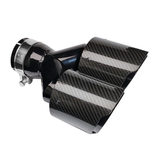 Bielpord Carbon Fiber Exhaust Tip 3" Inlet to Dual 4.5" Outlet Tailpipe tip Universal for Vehicles