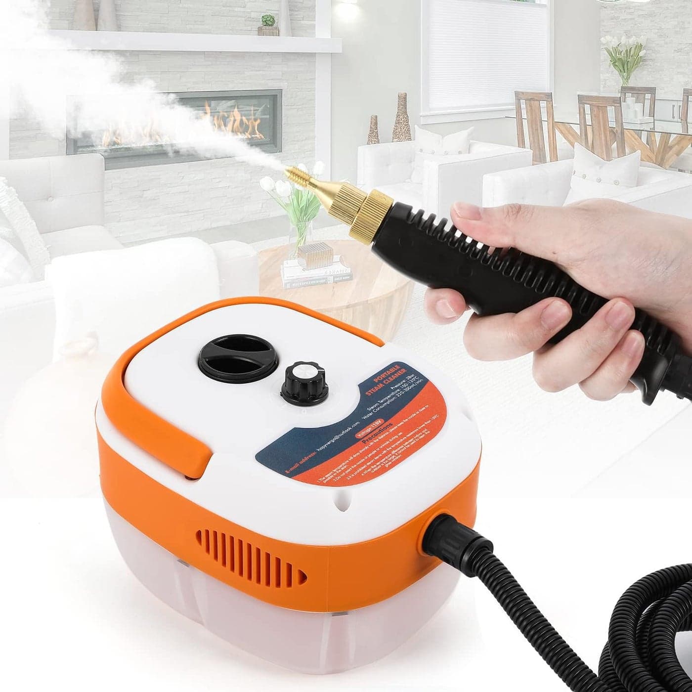 Hapyvergo 2500W Handheld Steam Cleaner High Pressure Steamer for Cleaning for Grout Tile Hand Held Portable Steamer Cleaner for Car Auto Small Mini Power Cleaning Steamer High Heat for Home