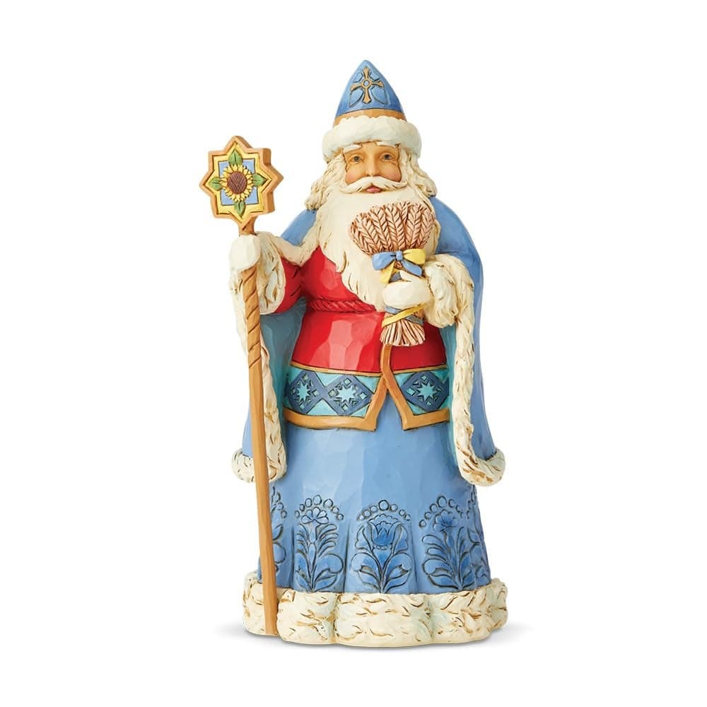 Enesco Jim Shore Heartwood Creek Christmas Around The World Ukrainian Santa Figurine 71 Inch Multicolor