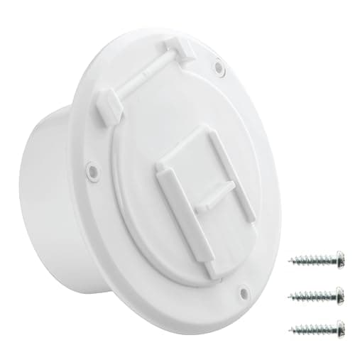 Halotronics RV 4 14inch Round Electrical Cable Hatch for 30 Amp Cords White