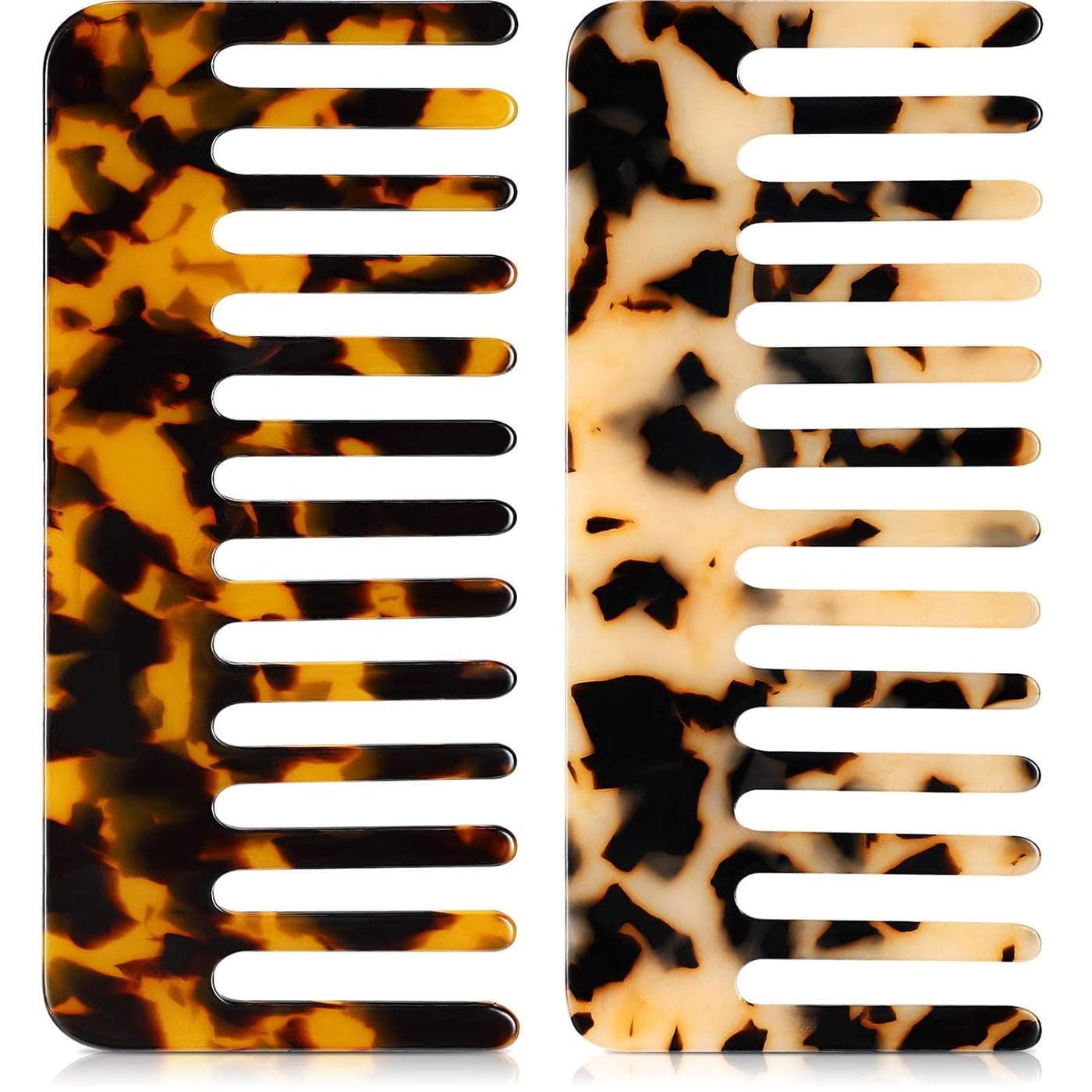 Patelai Large Hair Detangling Comb Wide Tooth for Curly Wet Dry Hair No Handle Detangler Styling Shampoo CombTortoiseshell Light Tortoiseshell