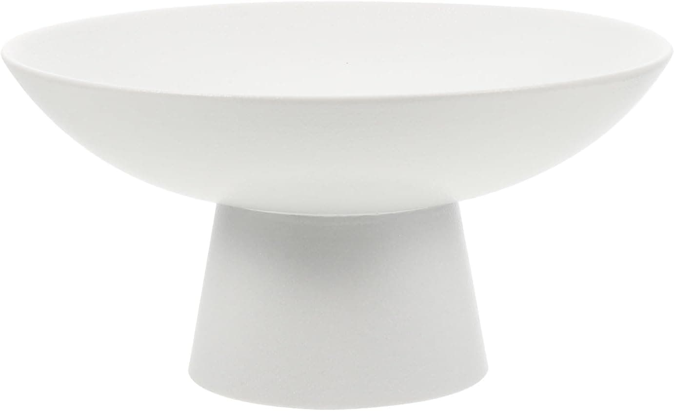 Amosfun 6 Inch Ceramic Fruit Bowl Ice Cream Plate Footed Dessert Stand Centerpiece for Kitchen Counter or Dining Room Tables