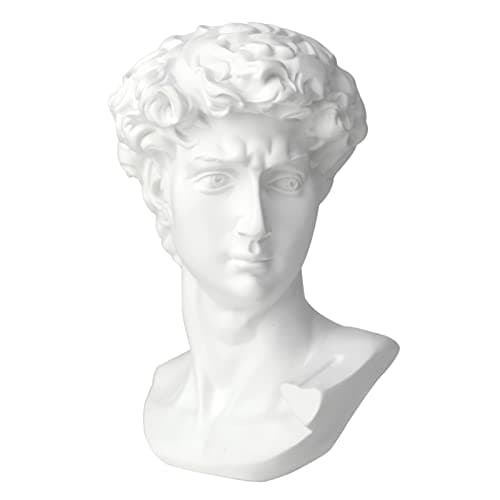 Norrclp 11in Greek Statue of David Classic Roman Bust Greek Mythology Sculpture for Home Decor