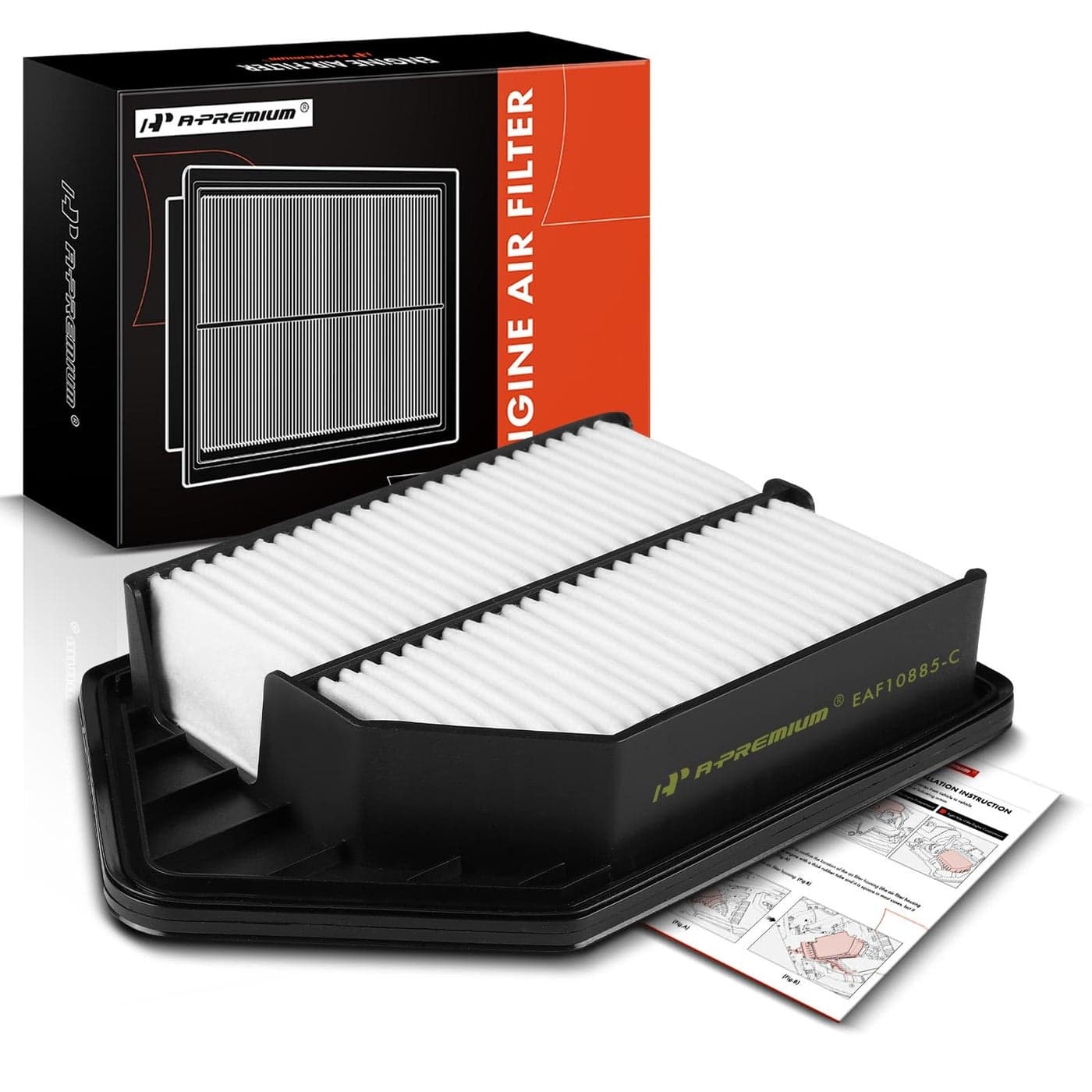 APremium Engine Air Filter Compatible with Honda CRV CRV 20102011 24L Replace 17220REZA00