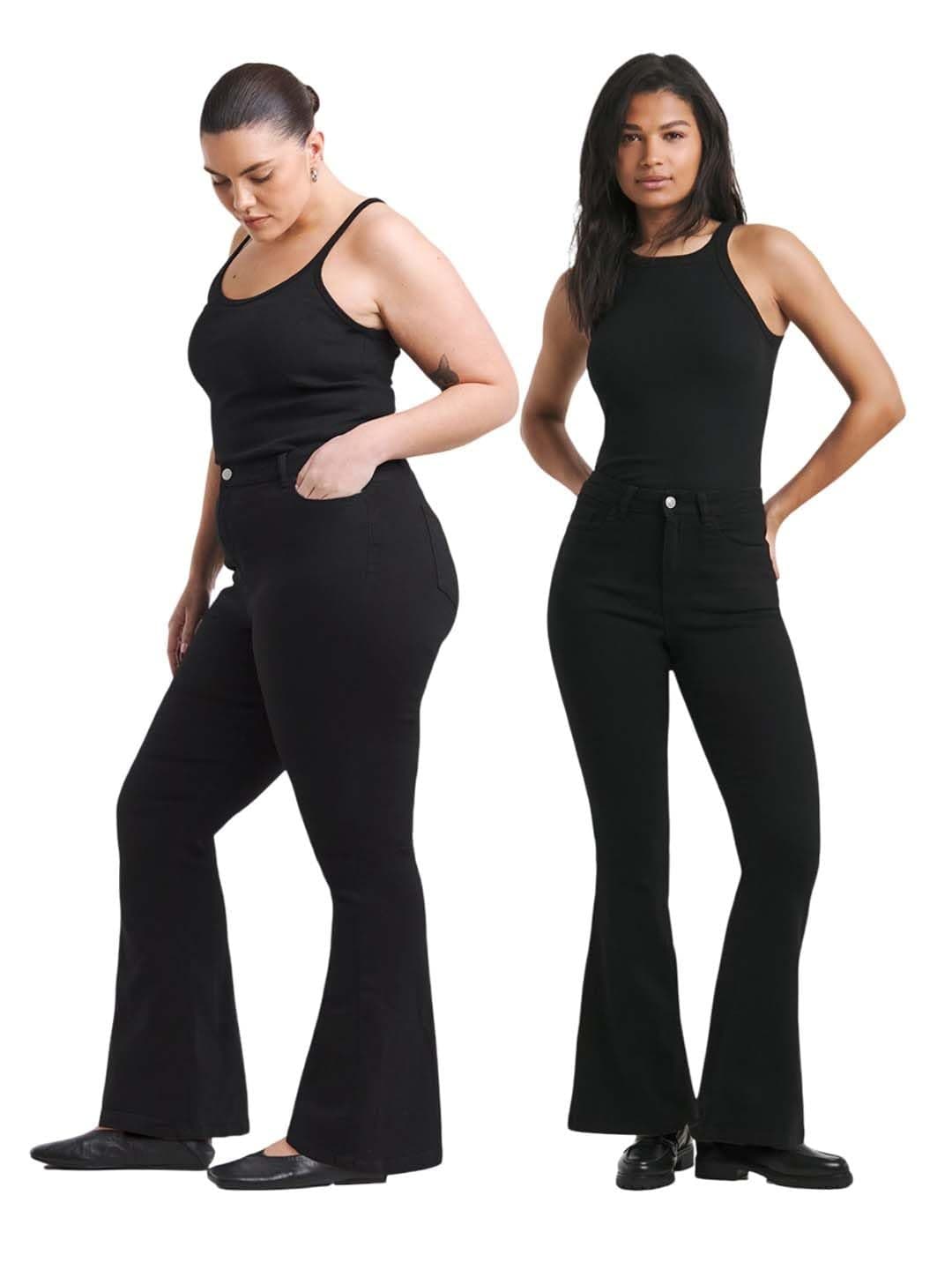 KOTTY Women's Black Bootcut Jeans | High Waist Stretchable Denim Jeans | Regular & Plus Size(Black,3XL)-KTTLADIESJEANS3132_3XL