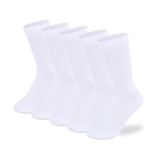 Supersox Regular Length School Uniform Socks for Kids | Breathable Cotton | Anti-Odour & Moisture Absorbent | Durable Welt for All-Day Comfort | White | 9 to 10 Years | Pack of 5