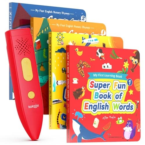 KOKODI Talking Pen Books Sets Autism Sensory Games Interactive Audio Sound Books Kids Learning Electronic Toys for Toddlers Kids Early Educational Gifts Birthday Gifts for Boys Girls Age 2 3 4 5