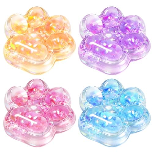 4pcs Cat Squishy Paw Cat Paw Squishy Toys Cute Squishies Sensory Mochi Toys Colorful Fidget Toys for Party Favors Fidget Gifts for Adults Kids