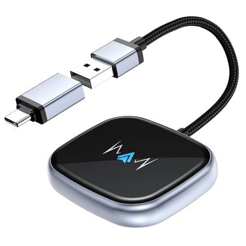 Wireless Auto Adapter, Wireless Carplay Adapter, Latest NFC Touchscreen Connectivity, Plug-and-Play for Android Devices (Android 11 and Above)