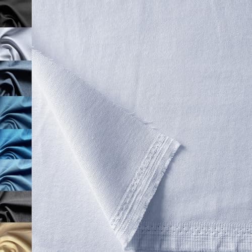 1Yard 8 oz White Denim Fabric for Sewing CraftingStylish Denim Fabric by The Yard Jean Material
