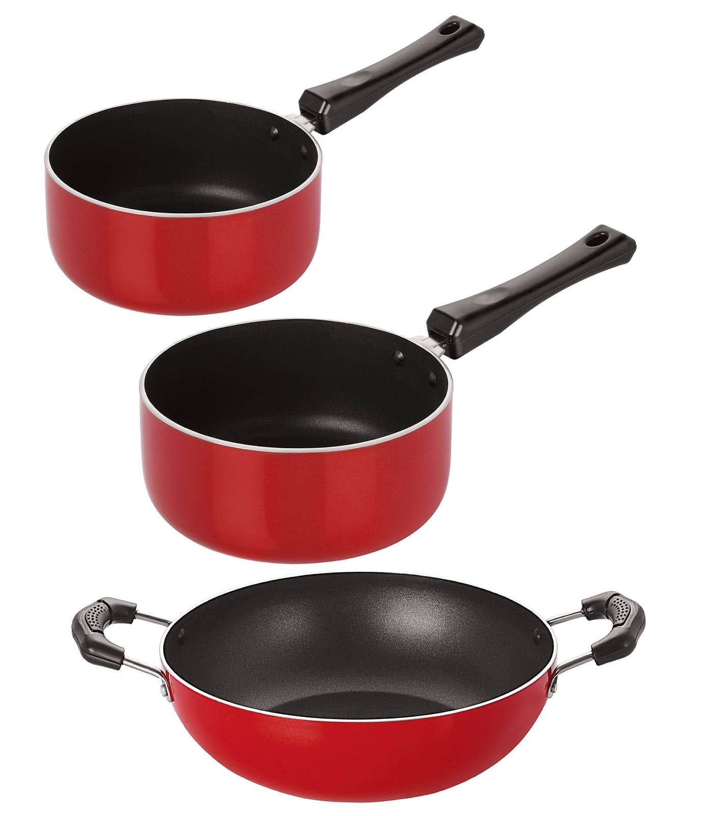 Nirlon Dishwasher Safe Non-Stick Aluminium Kitchenware Utensil Combo Gift Set Offer, 2.6mm_KD10_SP(M)_SP(B)