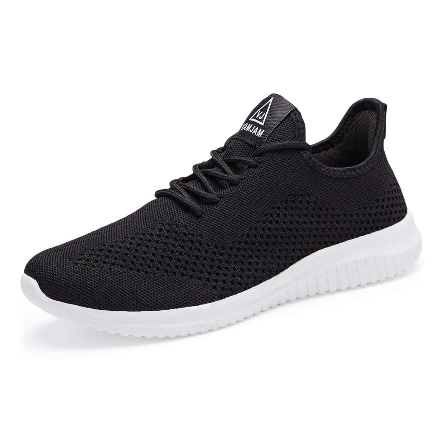 VAMJAM Mens Running Shoes Ultra Lightweight Breathable Walking Shoes Non Slip Athletic Fashion Sneakers Mesh Workout Casual Sports Shoes Black Size 105