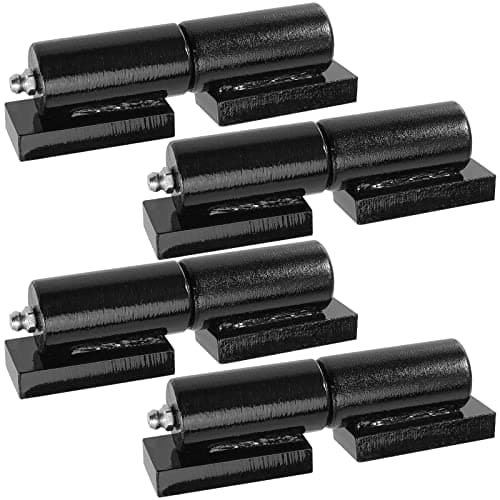 SEHOI 4 PCS 5 Inches Heavy Duty Barrel Gate Hinge, Iron Barrel Style Door Hinge, Trailer Ramp Gate Hinges for Heavy Swing Gates and Doors, 450lb Capacity, Weld On Install