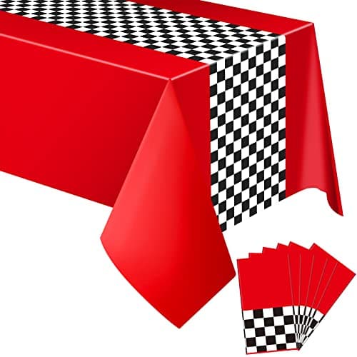 Irenare 6 Sheets Car Birthday Party Supplies Racing Party Decorations Road Tablecloth Racetrack Table Runner Table Covers for Kids Boy Car Theme Birthday Favors 54 x 108 Inch