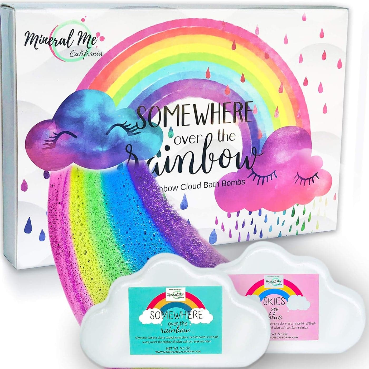 Rainbow Bath Bombs for Kids All Natural Magic Rainbow BathBombs with Organic Ingredients Moisturizing Vibrant Colors Rich Bubbles Cloud Bath Bombs Birthday Gifts for Kids Girls Boys