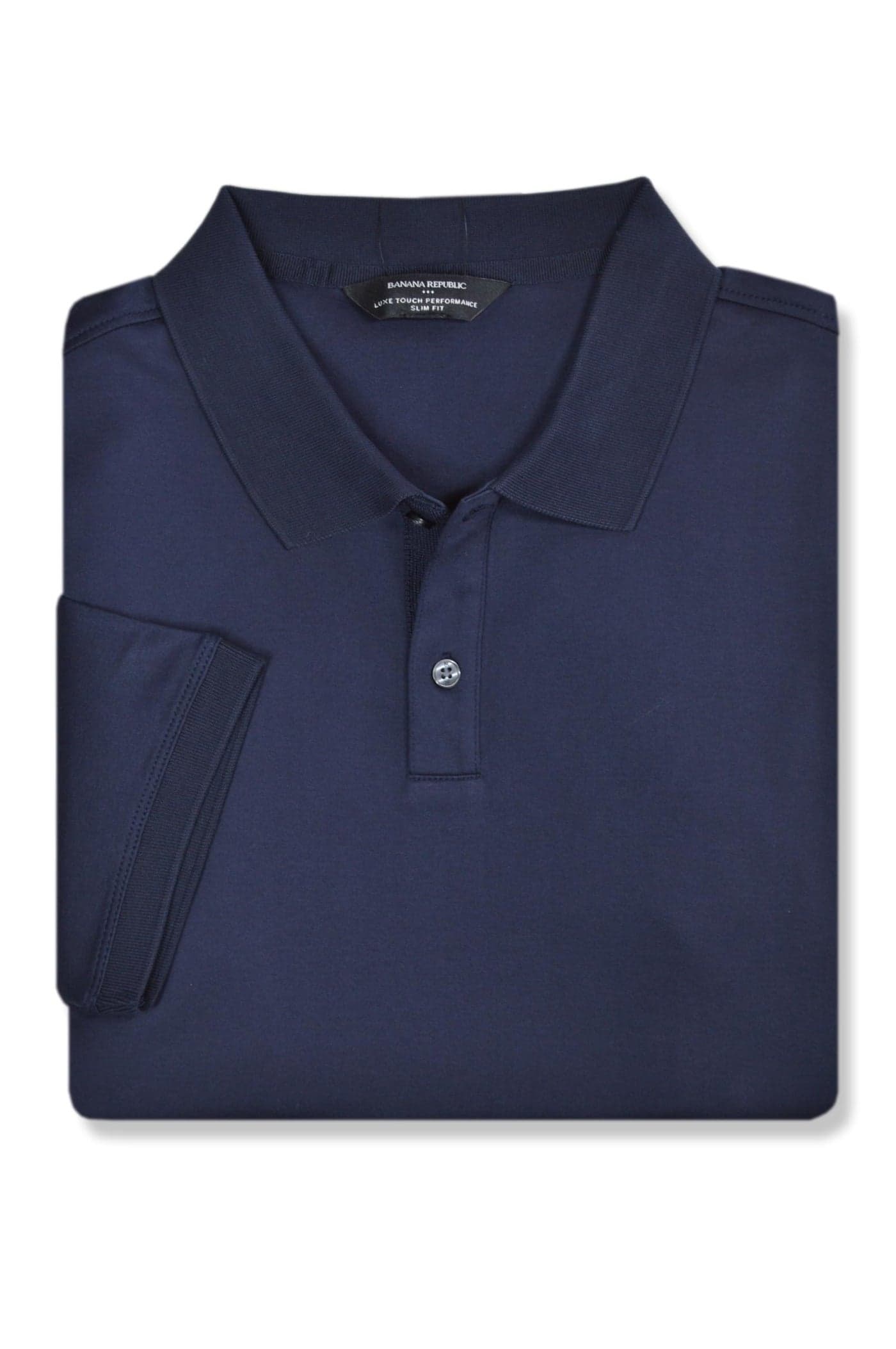 Banana Republic Mens 710582 Slim Fit Luxe Touch Cotton Two Button Dress Polo Shirt XXLarge Preppy Navy