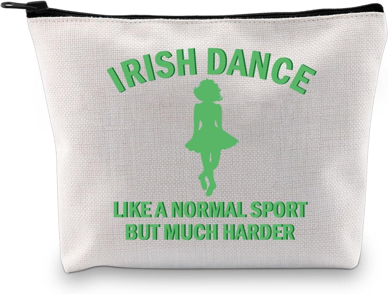 Irish Dance Gift Irish Dancer Survival Kit Irish Dance Lover Gift Irish Dance Inspired Gift Cosmetic Zipper Pouch Bag (Cotton, IRISH DANCE)