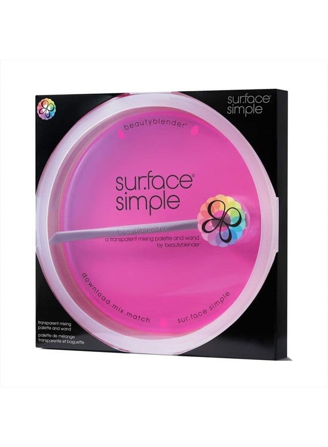 sur.face simple Portable Clear Palette for Mixing and Matching Foundations and Creams, Includes a Mixing Makeup Wand