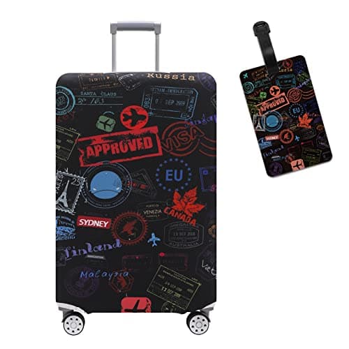 Travelkin Luggage Covers With Tag For Suitcases Tsa Approved,Suitcase Covers Protector Fit 18-32 Inch Luggage S(18-21inch suitcase)