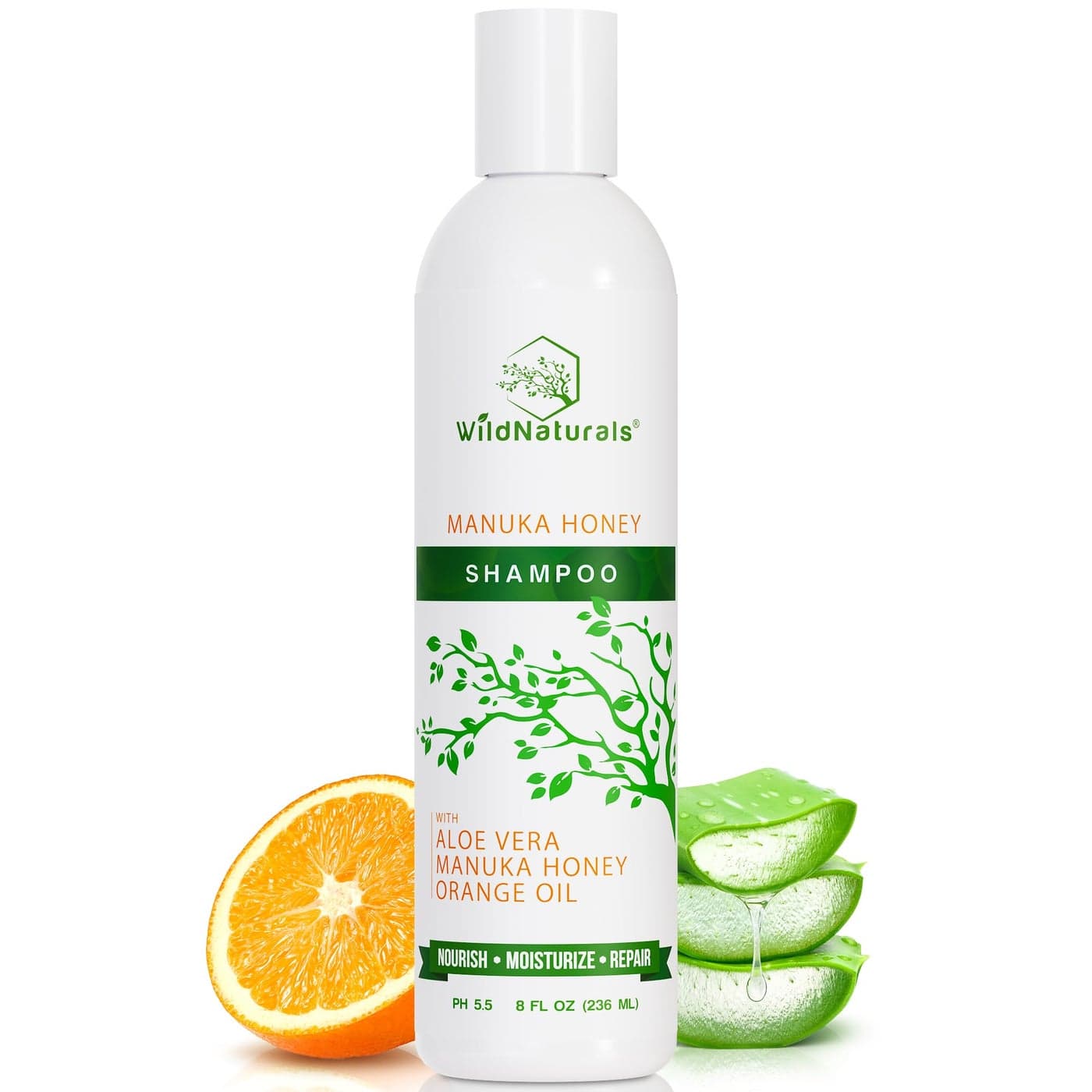 Wild Naturals Manuka Honey Shampoo for Eczema Psoriasis Hydrating SulfateFree with Aloe Vera Coconut Oil Moisturizing Shampoo for Dry Itchy Scalp