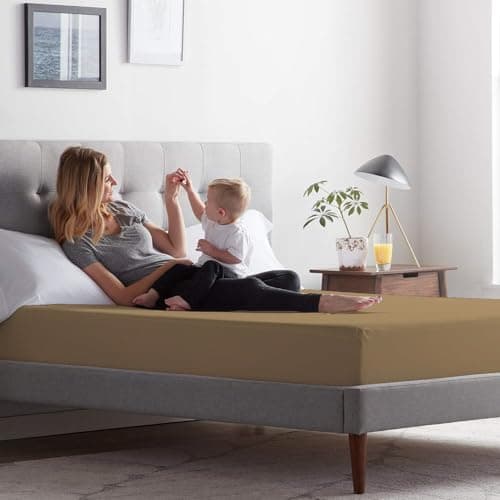 Trance Home Linen Premium Bamboo Cotton 100% Waterproof Pure Mattress Protector King Size | Hypoallergenic Elastic Fitted Mattresses Protector | Bed Cover (78x72 inch |6.5x6ft Brown)