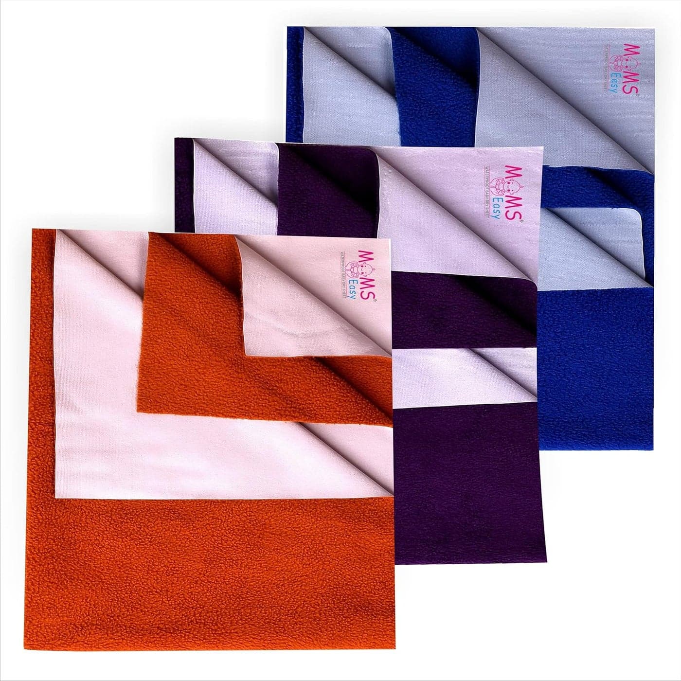 MOMSEASY New Born Baby Dry Sheet Bed Protection Sheet Baby Bedsheet Protector Waterproof and Small Baby Products Combo Maroon P RBlue Medium 100x70 cm