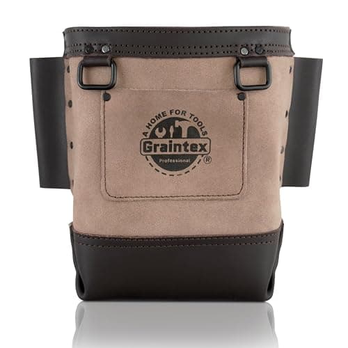 Graintex Nut Bolt Bag Beige Color Premium Quality Suede Leather Tool Bag Tool Belt for Ironworker Tools Bull Pin Loops Ideal for HeavyDuty Use Bolt Bags for Construction Professionals SB2204