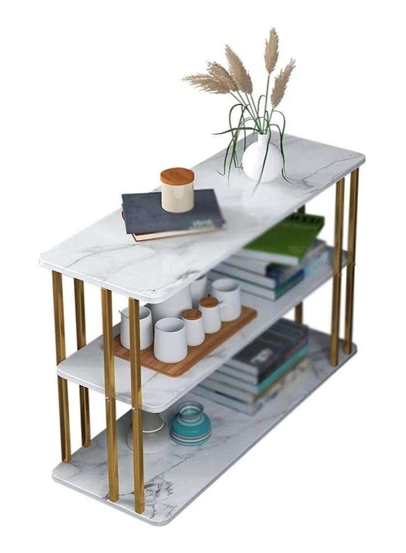 Small Coffee Table 3 Shelves Sofa Side Table Corner Table Iron Frame Sideboard Living Room Side Table