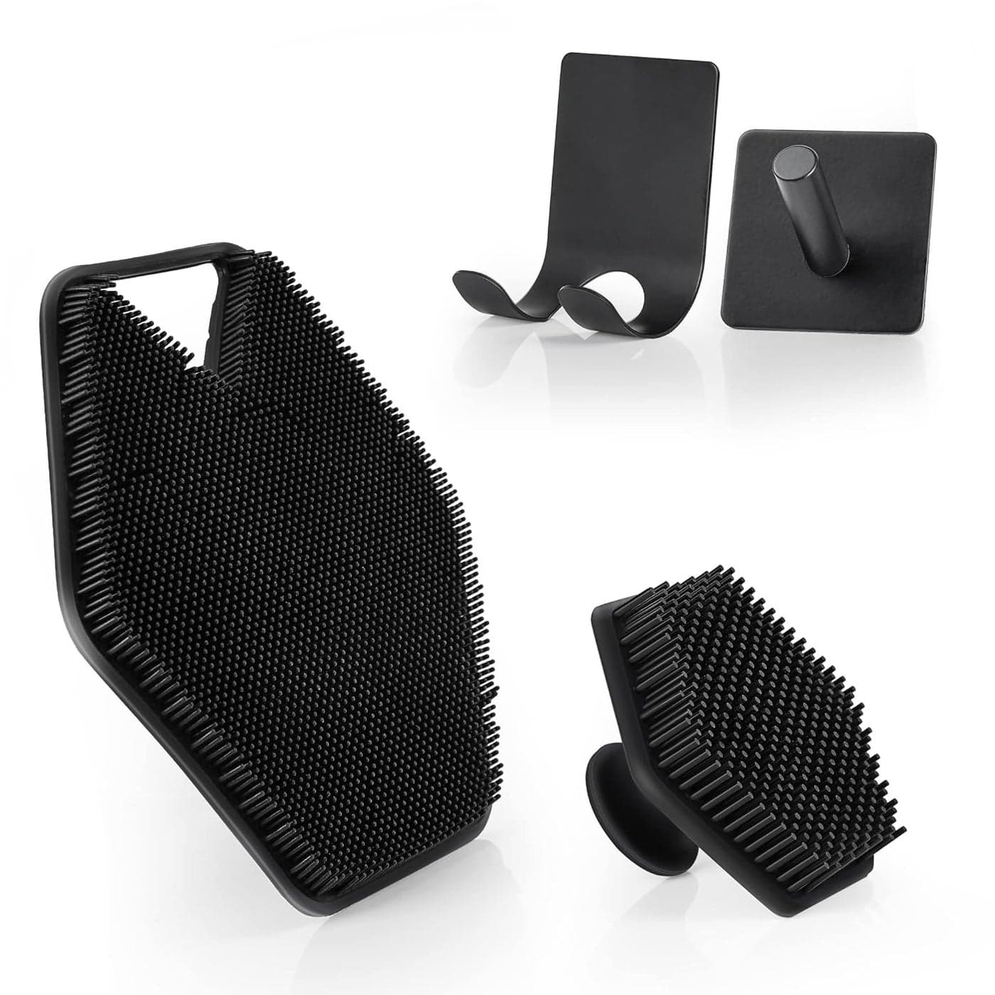 IKENAU Silicone Body Brush Scrubber Set FourPiece Set with Hook Silicone Material Removable and Reusable Exfoliating Massage