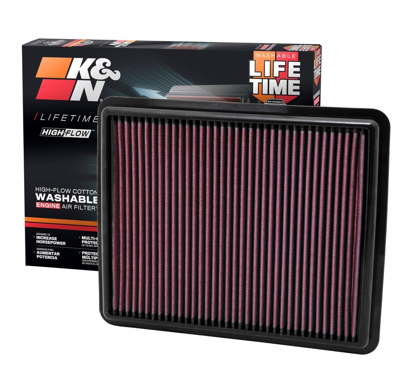 KN HighFlow Original Lifetime Engine Air Filter Increase Power Premium Washable Compatible with 20092017 HyundiaKIA See Product Description for Select Models 332448