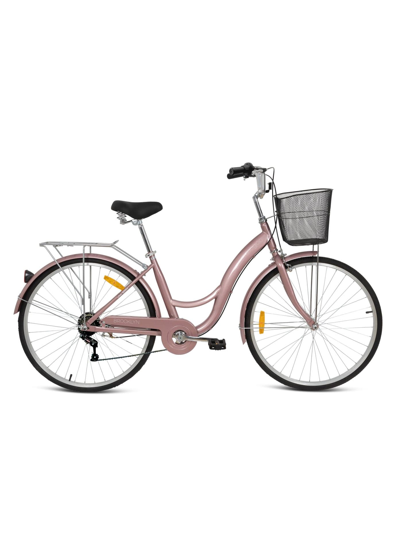 Brooklyn 26-Inch Cruiser Bike | 26-Inch Wheel Size | 6 Speed | Adjustable Seat | For Women | Rose Gold Color