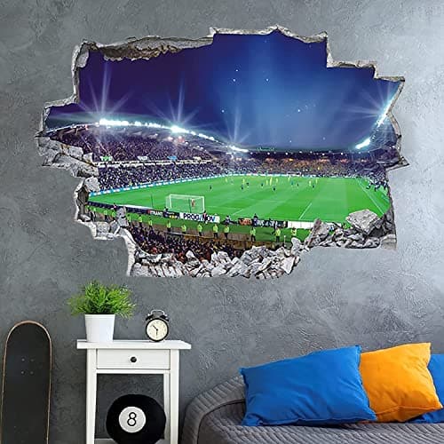 IARTTOP Large 3D Football Stadium Wall Sticker for Boys Bedroom Football Field Wall Decals Football Wall Stickers Soccer Sport Wall Stickers for Kids Room Playroom Classroom Wall Decor