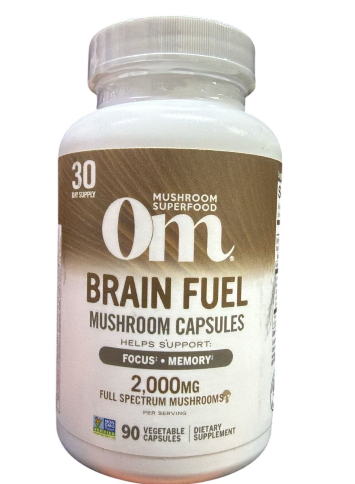 Brain Fuel Mushroom Powder Capsules Superfood Supplement, 90 Count, 30 Days, Lion's Mane, Reishi Blend Plus Folate, Mental Clarity, Mushroom Supplement