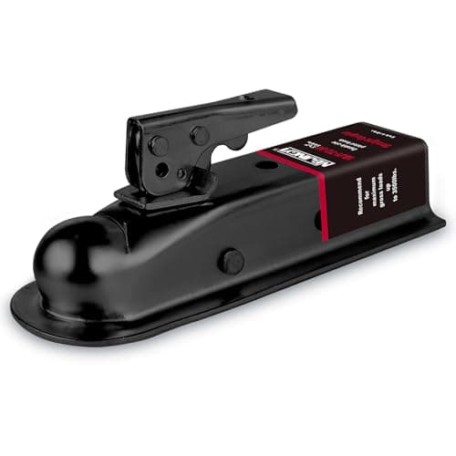 Straight Trailer Coupler Black 2" Ball 2" Channel Width 3500 LBSTrailer Tongue Coupler