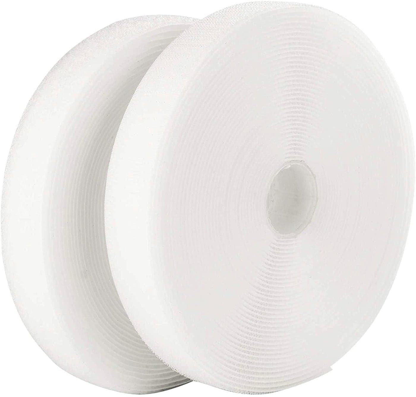 LLPT Sew On Hook and Loop Tape Industrial Strength Nylon Fabric 1 Inch x 33 Feet Each Roll No Adhesive Hook Loop Strip for Sewing on DIY Cloth Shoe Curtain Bag Sport Gears Color White NHTW33