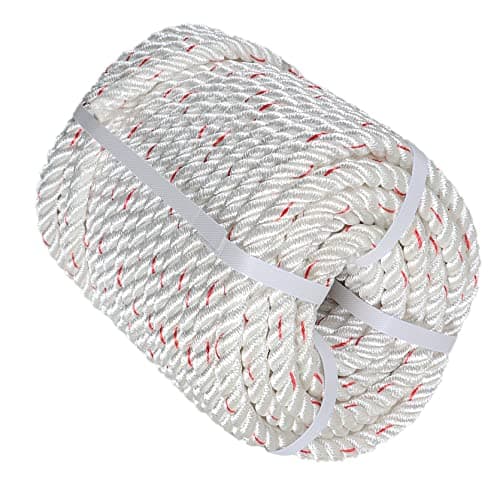 TINVHY 58Inch x 150FT Arborist Bull Rope Double Braid Polyester Rope Sailboat Weathered Line Tree Work Camping Swings Tying Goods