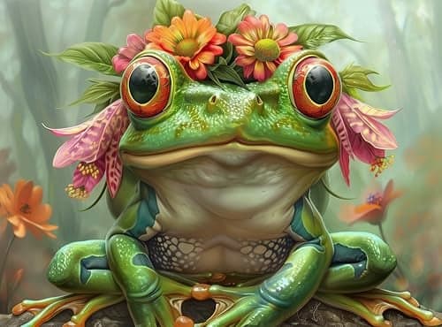 Prime Time Puzzles 1000 Piece Jigsaw Puzzle for Adults Cute Spirit Animal Frog Prince Challenging and Hard Puzzle Perfect for Game Nights 20x27 inchesPetal Prince