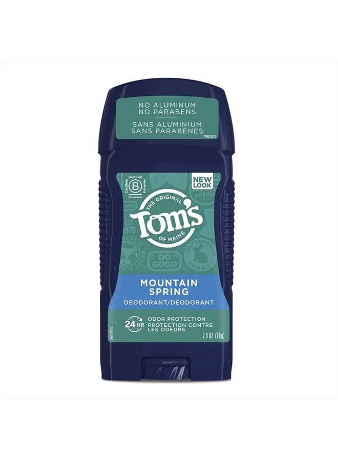 Long-Lasting Aluminum-Free Natural Deodorant for Men, Mountain Spring, 2.8 oz. (Packaging May Vary)