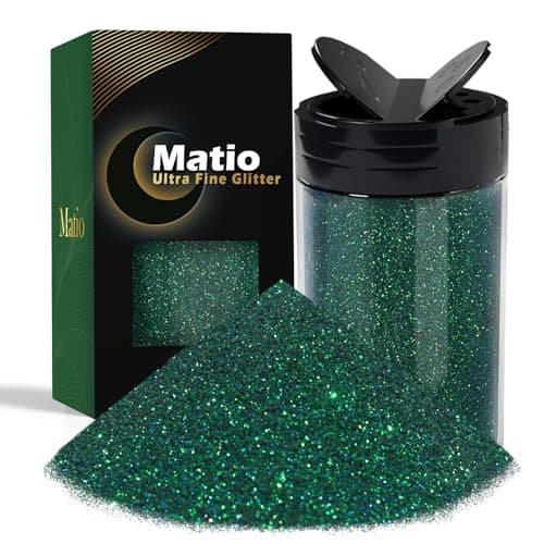 Matio Iridescent Ultra Fine Glitter Powder 776oz 220g Emerald Green Craft Resin Glitter 1128 Metallic Nail Sequins Flakes for Epoxy Resin Tumbler Nail Art Slime Body Face Festival DIY Decor